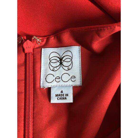 CeCe Women Sheath Dress 4 Short Sleeve With Bows Office Siren Whimsigoth Boho - Picture 5 of 9